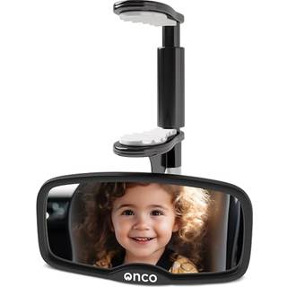 Onco Fremadvendt Babyspejl til Bil - Clip-On, 100% Knusesikkert og Rystesikkert Bagsædespejl til Bilrejser
