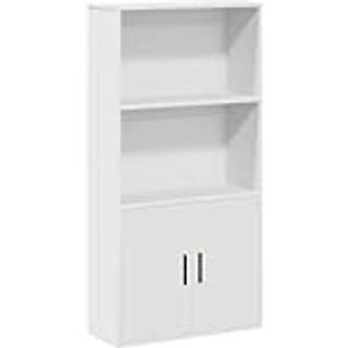 bogreol 60x24x120 cm konstrueret træ hvid