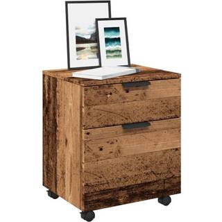 Arkivskab Med Hjul 45X38X54 Cm Konstrueret Træ - Gammelt træ