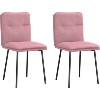 spisebordsstole 2 stk. fløjl lyserød