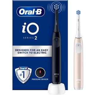 Oral-B iO2 Duo elektrisk tandbørste 612470 (Nattesort+ Rolig Pink) - På lager i butik