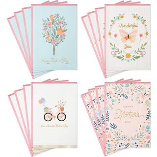 Hallmark Mothers Day Cards Sortment Flowers (16 kort med konvolutter)