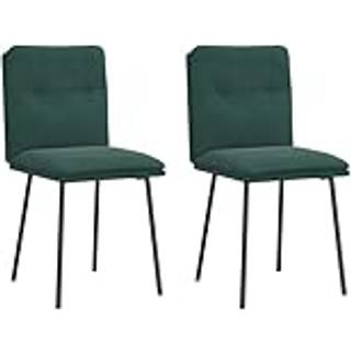 spisebordsstole 2 stk. fløjl mørkegrøn