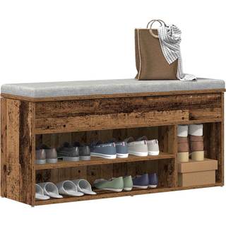 skobænk 102x30,5x45 cm konstrueret træ antikt træ