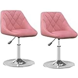drejelige spisebordsstole 2 stk. fløjl lyserød