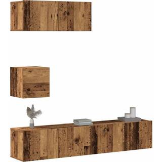 Tv-Skabssæt 4 Dele Konstrueret Træ - 80 cm / Gammelt træ