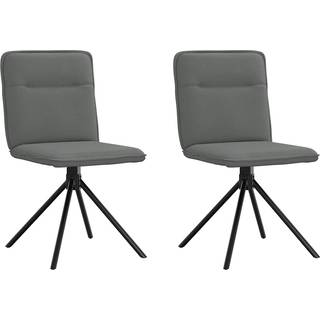 spisebordsstole 2 stk. stof mørkegrå