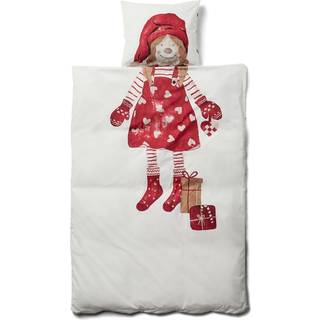 Junior sengetøj med jule pige motiv - 100x140 cm - Vendbart design - IN Style sengesæt