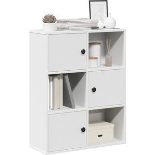 Bogreol 60X24X101,5 Cm Konstrueret Træ Hvid - 60 cm / 76.5 cm