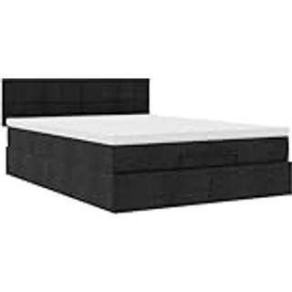 ottoman seng med madras 140x190 cm stof sort