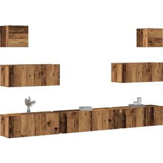 Tv-Skabssæt 7 Dele Konstrueret Træ - Gammelt træ