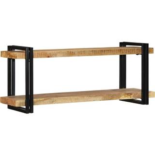 væghylde 110x33x45 cm massivt ru mangotræ