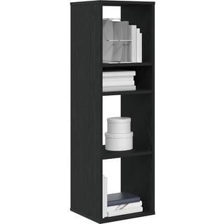 Bogreol Konstrueret Træ Antikt Trælook - Sort / 34 x 31 x 112 cm