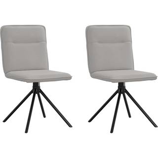 spisebordsstole 2 stk. stof sky grå