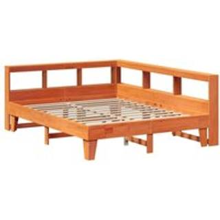 Seng Med Reol Uden Madras Massivt Fyrretræ - Gyldenbrun / 150 x 200 cm