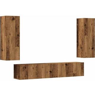 Tv-Skabssæt 5 Dele Konstrueret Træ - 160 cm / Gammelt træ