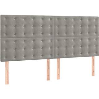 Sengegavle 80X5X78/88 Cm Fløjl Lysegrå - Høj / 160 cm