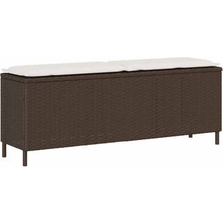 havebænk med hynde 110x30x40,5 cm polyrattan grå