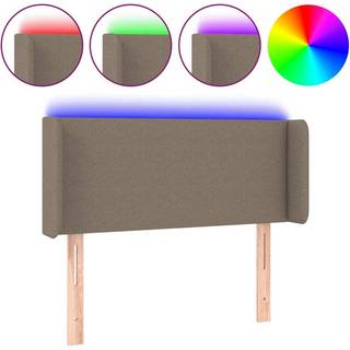 Sengegavl Med Led-Lys Stof - Gråbrun / 93 x 16 x 78/88 cm