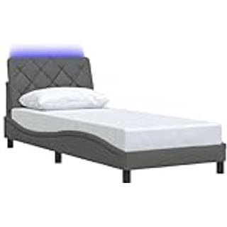 Sengeramme Med Led Uden Madras Stof - Mørkegrå / 80 x 200 cm