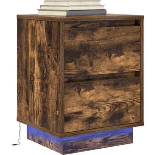 Sengeskab Med Led-Lys 38X34X - 1 / Røget eg / 50 cm