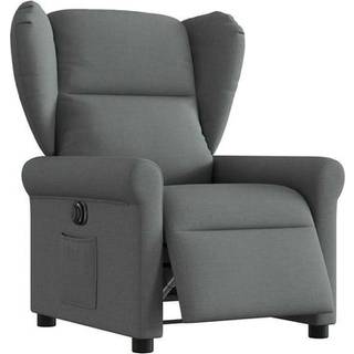 eldrevet lænestol stof mørkegrå