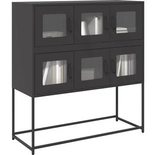 skænk 100,5x39x107 cm koldvalset stål sort