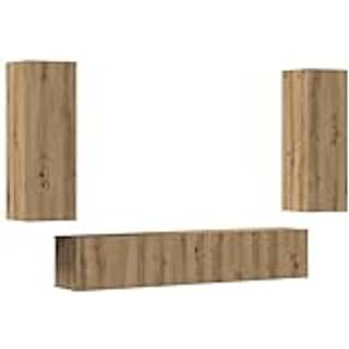 Tv-Skabssæt 5 Dele Konstrueret Træ - 160 cm / artisan eg