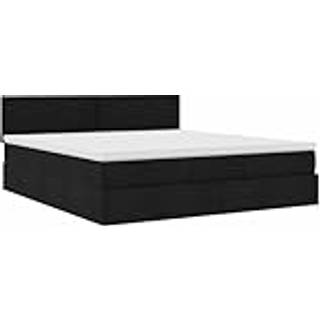 osmannisk sengeramme med madras 180x200 cm stof sort