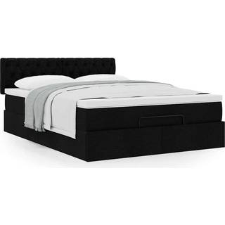 ottoman seng med madras 140x190 cm stof sort
