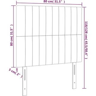Sengegavl Med Led-Lys Velour - Mørkegrøn / 80 x 5 x 118/128 cm