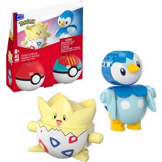 Mega Pok? Mon Action Figure Building Toys Set Pok? Boll 2-pack togepi och piplup med 41 stycken för barn
