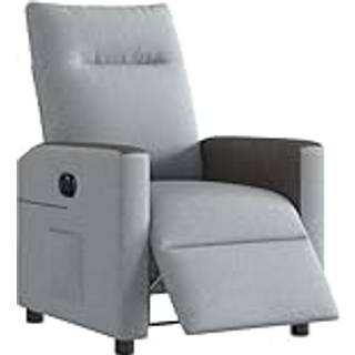 Lænestol Stof Lysegrå - Nej / Eldrevet tilbagelæningsfunktion