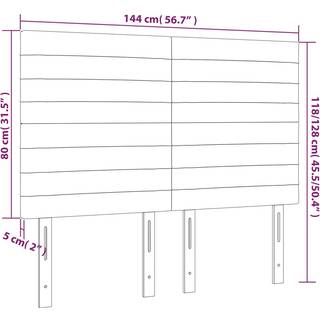 Sengegavl Med Led-Lys Velour - Mørkegrøn / 144 x 5 x 118/128 cm