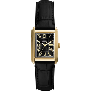 Fossil Carraway Black Croco Black Dial Leather Strap Men's Watch FS6091
