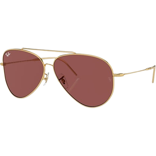 Ray - Ban Unisex RBR0101S AVIATOR REVERSE 001/69 Solbriller Metal Guld Violet Pilot Normal