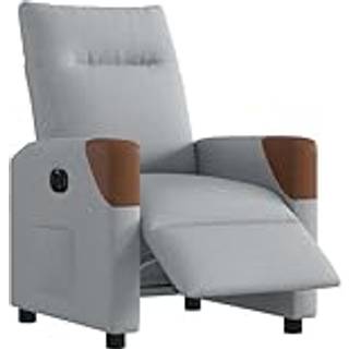 Eldrevet Lænestol Stof Lysegrå - Nej / Eldrevet tilbagelæningsfunktion
