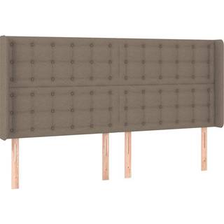 Sengegavl Med Kanter 83X16X78/128 Cm Stof - Gråbrun / 183 x 16 x 118/128 cm