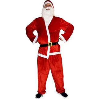 Julemandskostume med hue, bælte og skæg - One size