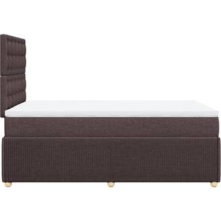 kontinentalseng med madras 120x190 cm stof mørkebrun