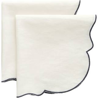Decotique Gia Serviet 45x45 Cm 2-pak / Blå - Servietter & Tilbehør Bomuld Hvid - ML-25
