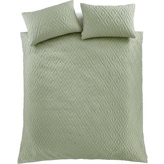 Catherine Lansfield Catherine Lansfield Sage Green Soft Touch Jacob Geo Diamond Duvet Cover Set