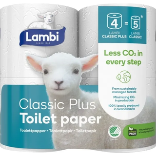 Lambi toiletpapir Plus 3-lags Svanemærket