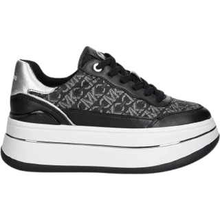 MK Hayes Metallic Empire Monogram and Leather Trainer - Silver - Michael Kors - EU 38.5