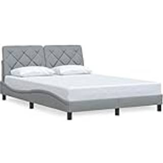 Sengeramme Uden Madras Stof - Lysegrå / 140 x 190 cm