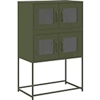 Højskab Stål - Olivengrøn / 68 x 39 x 107 cm