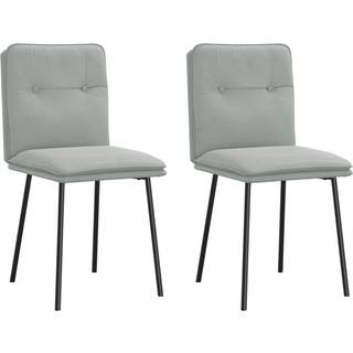 spisebordsstole 2 stk. fløjl lysegrå