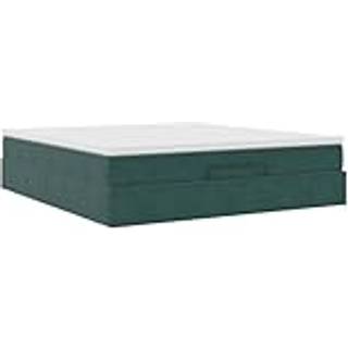 osmannisk sengeramme med madras 160x200 cm fløjl mørkegrøn