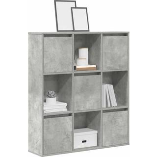 Bogreol 60X24X101,5 Cm Konstrueret Træ Betongrå - 89 cm / 101.5 cm