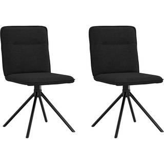 Spisebordsstole Stof - 2 / Sort